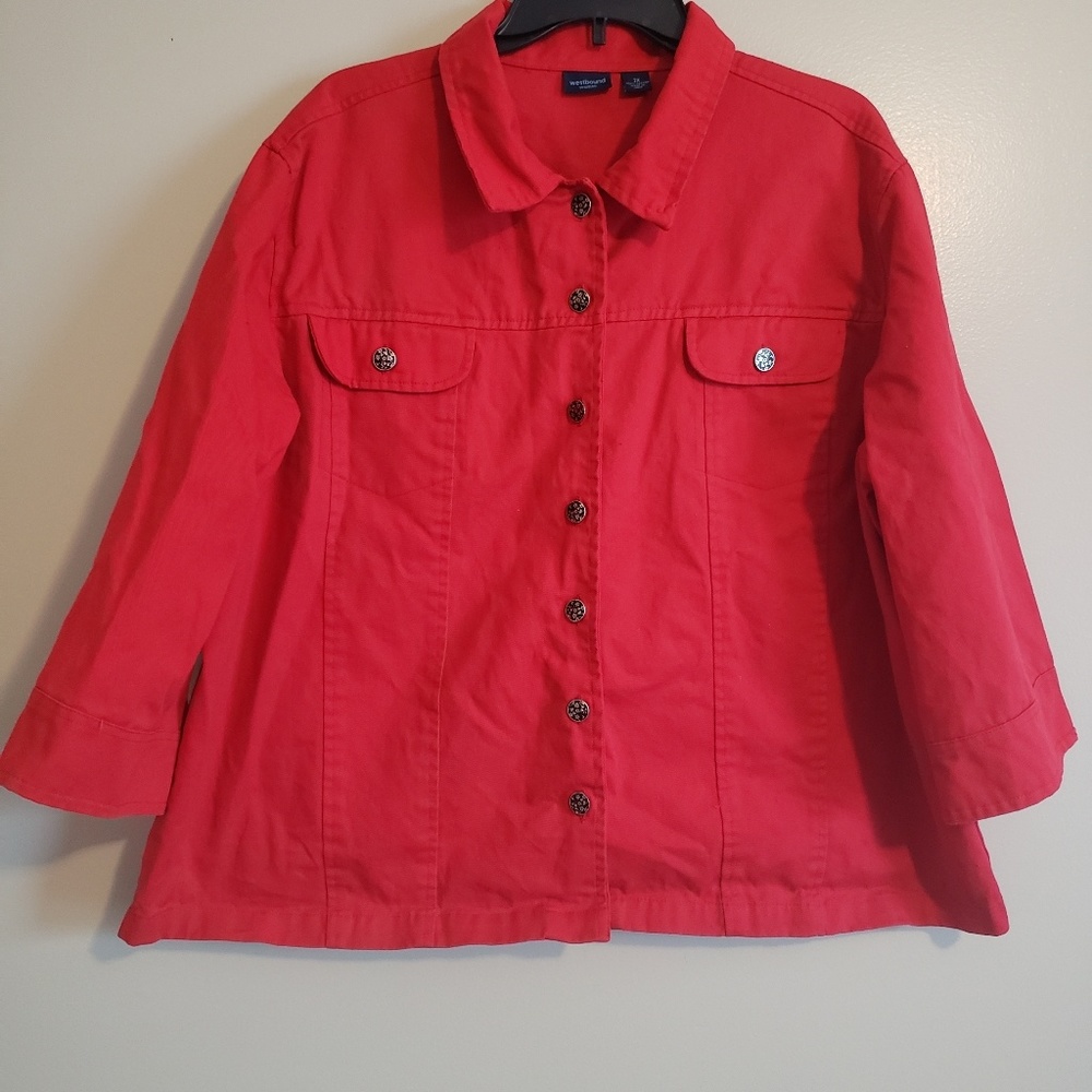 Red Westbound Button Up Jacket **REDUCED**